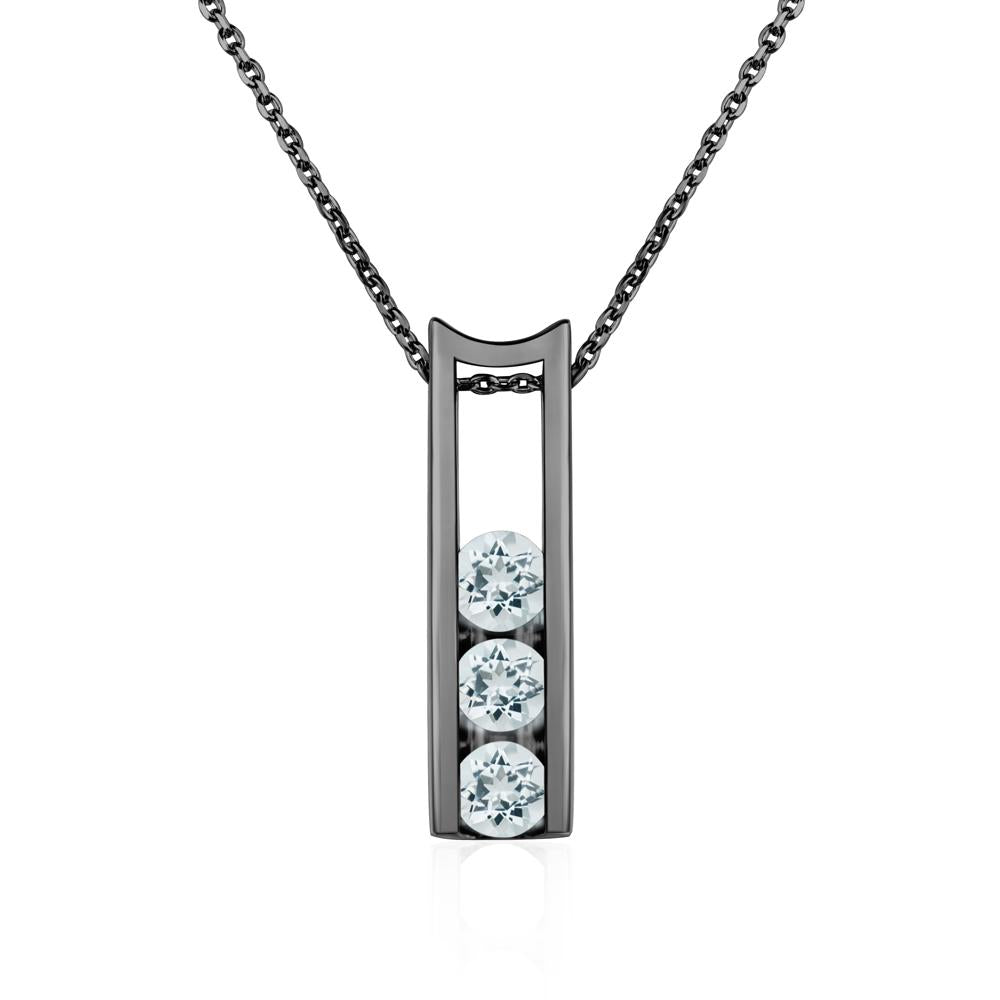 3 stone deals aquamarine pendant in 925