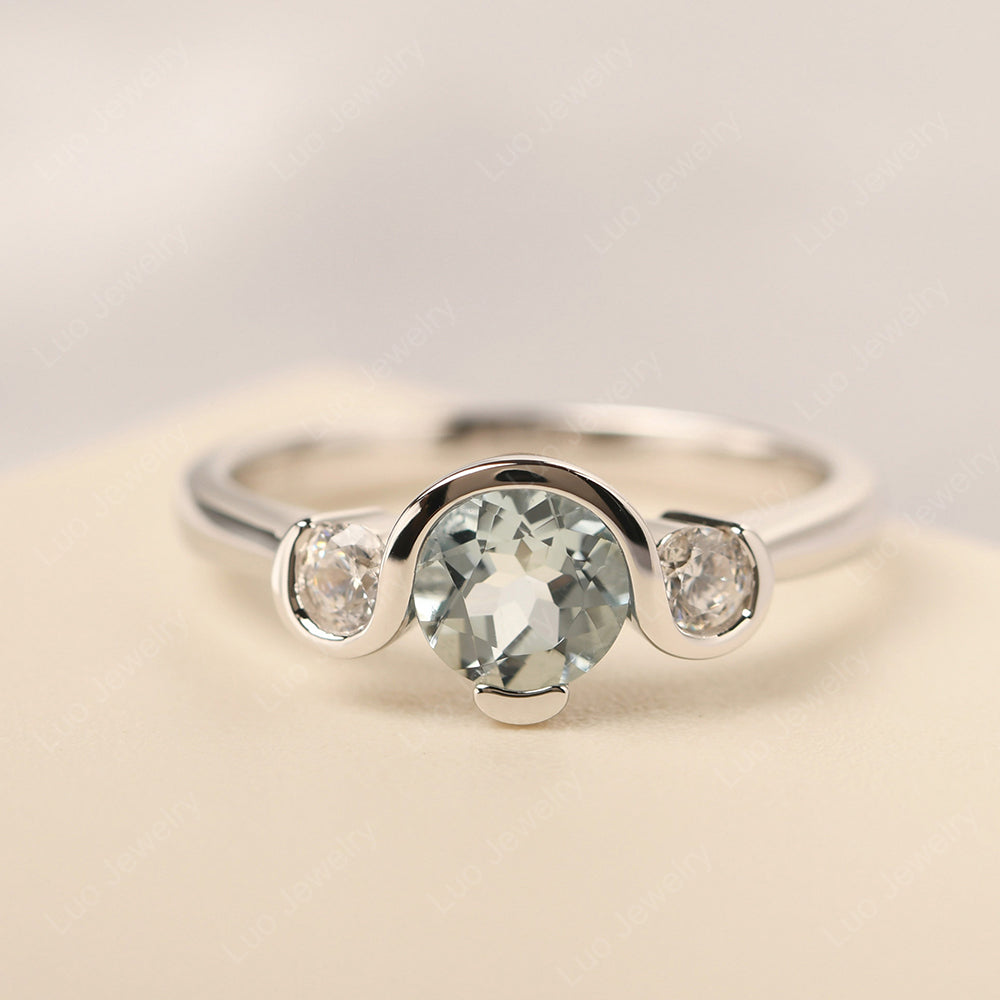 Aquamarine Vintage Bezel Set Engagement Rings