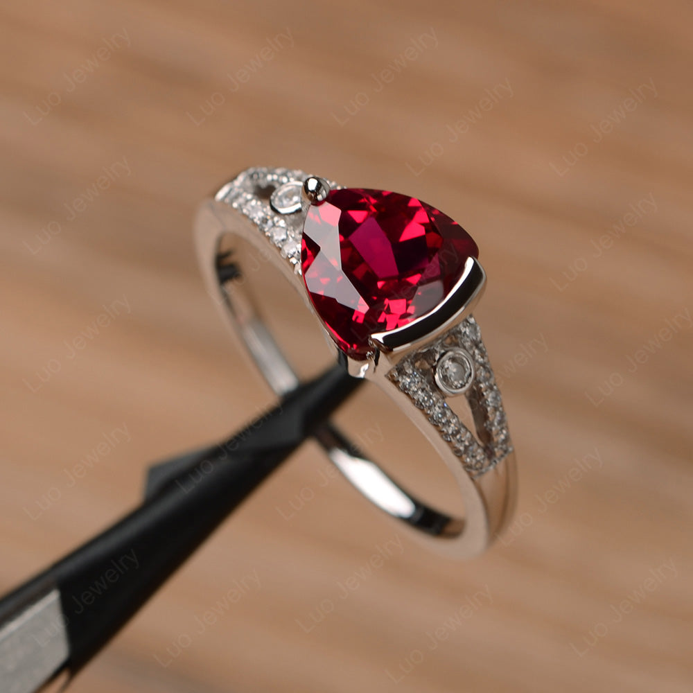 Ruby Wedding Rings July Birthstone Cushion Cut Red Gemstone Rings good Solid Silver Rings