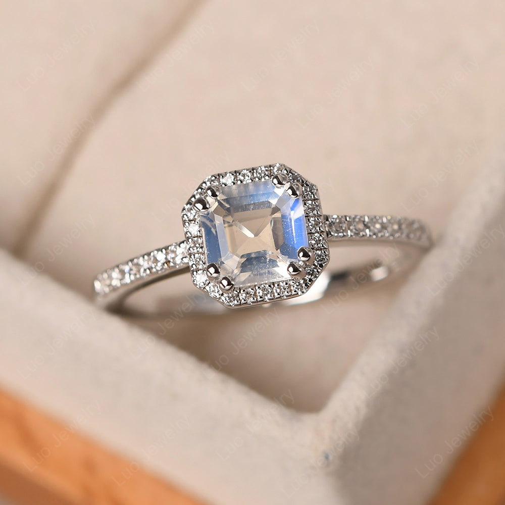 Cushion cut hot sale moonstone ring