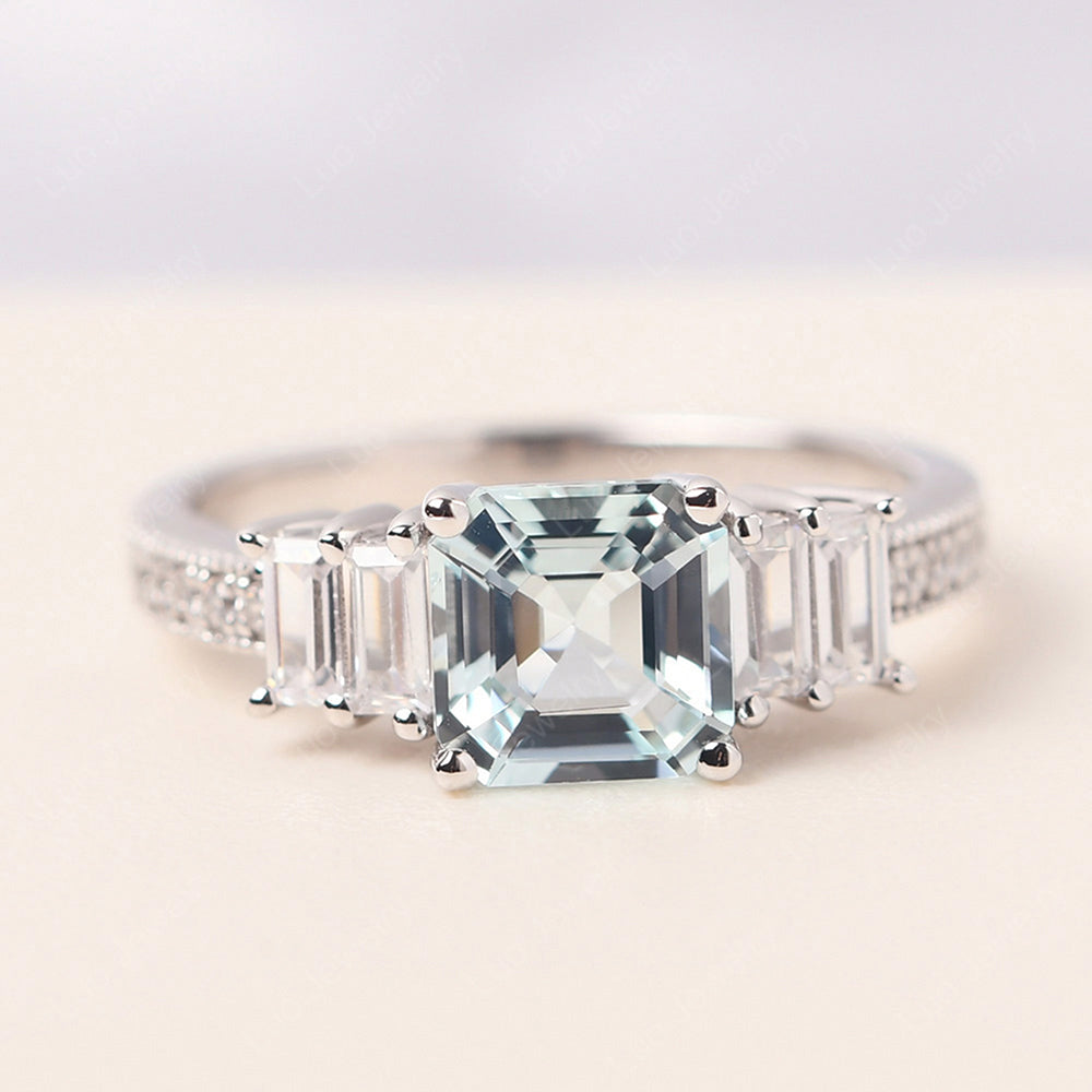 Asscher hot sale cut aquamarine