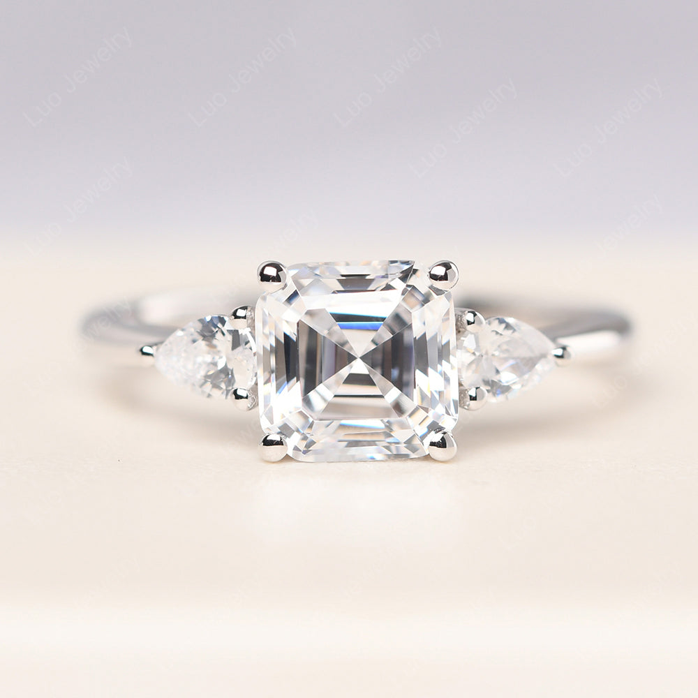 Asscher cut cubic zirconia on sale rings