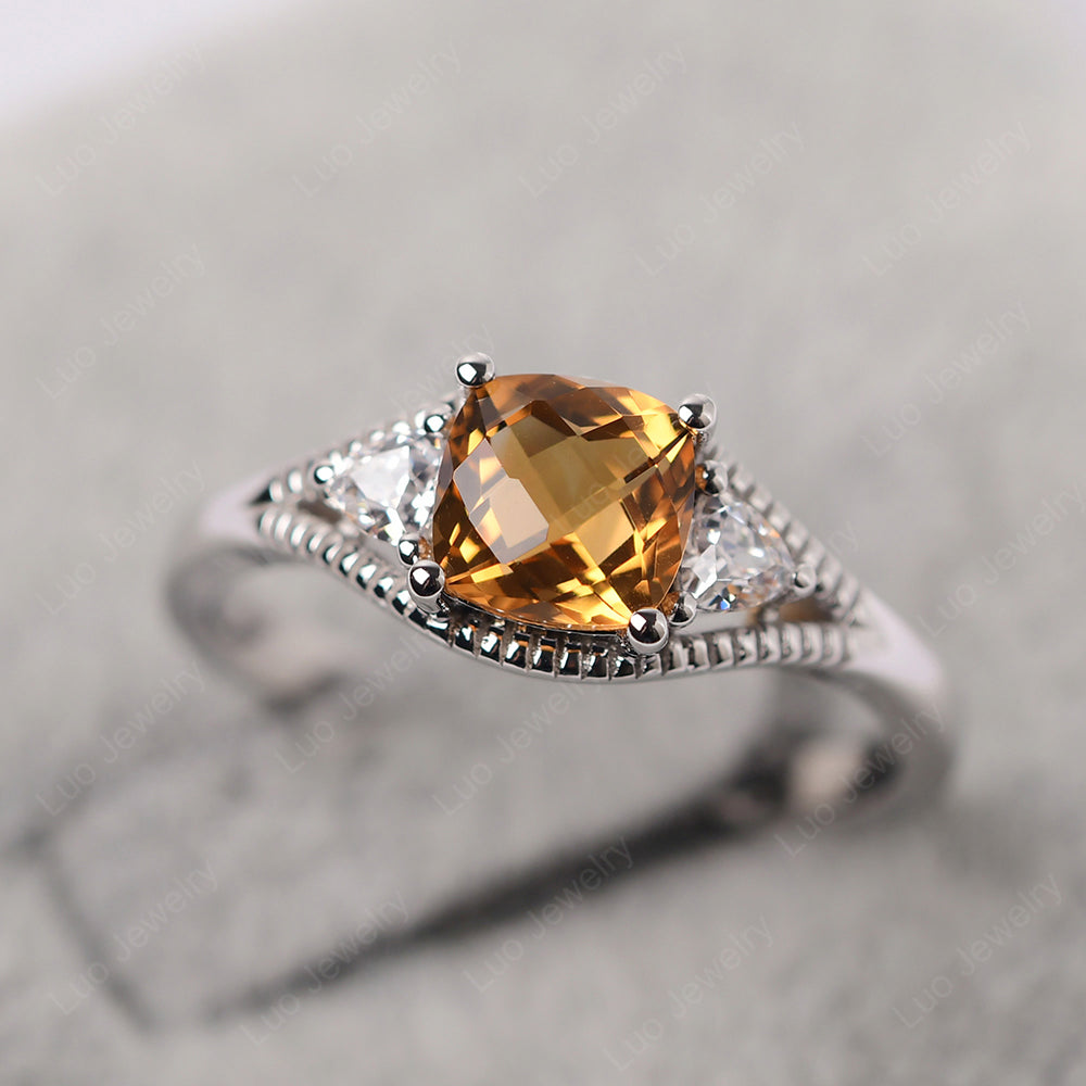 Vintage citrine online engagement ring