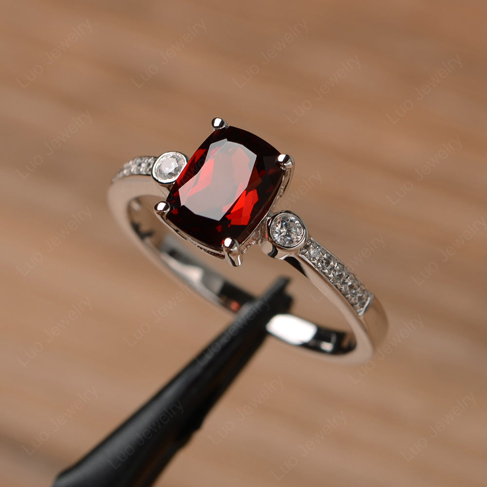 Garnet pave deals ring