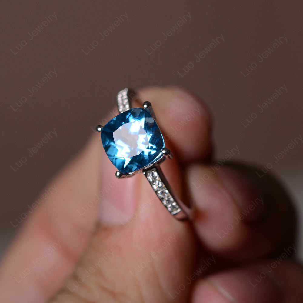 Blue Topaz Rings for Women, Blue Topaz Engagement ring, Swiss Blue Ring, Engagement Ring, Promise hotsell Ring