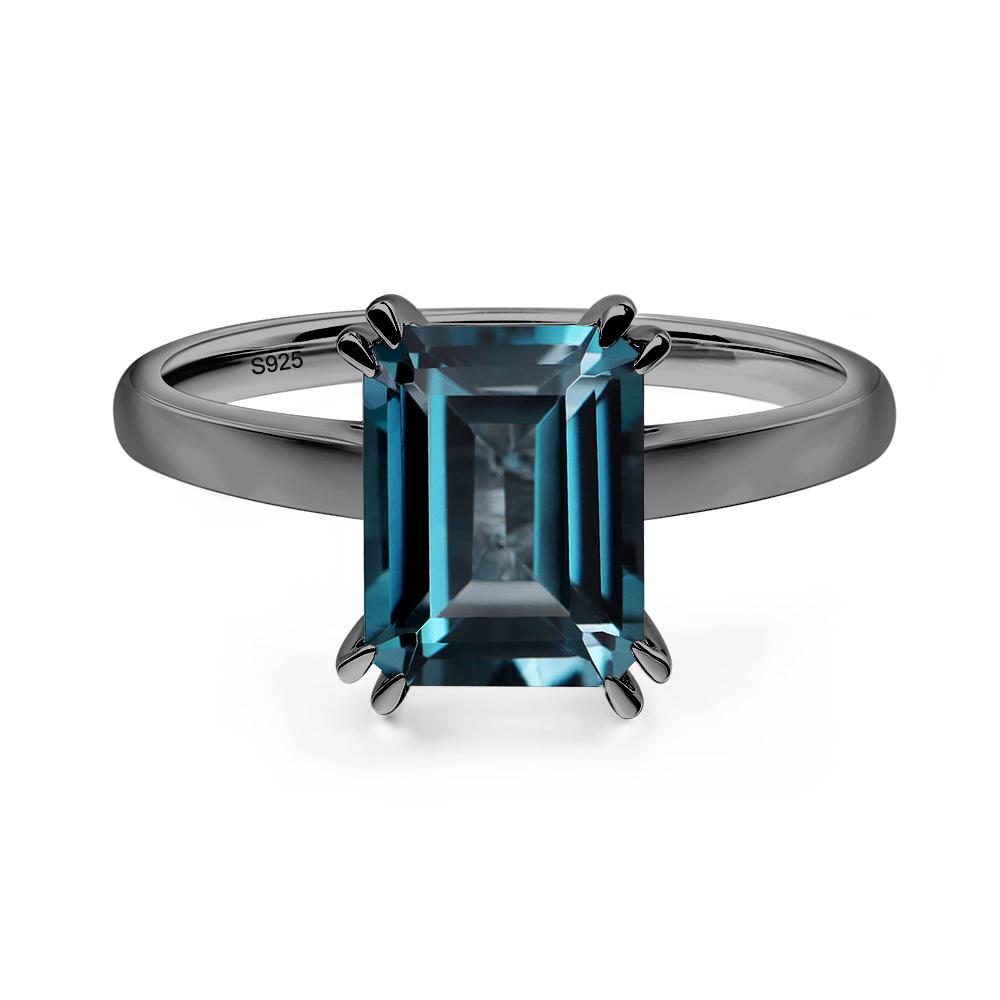 London blue topaz ring in silver double prongs setting and oval blue topaz with on sale sterling silver band