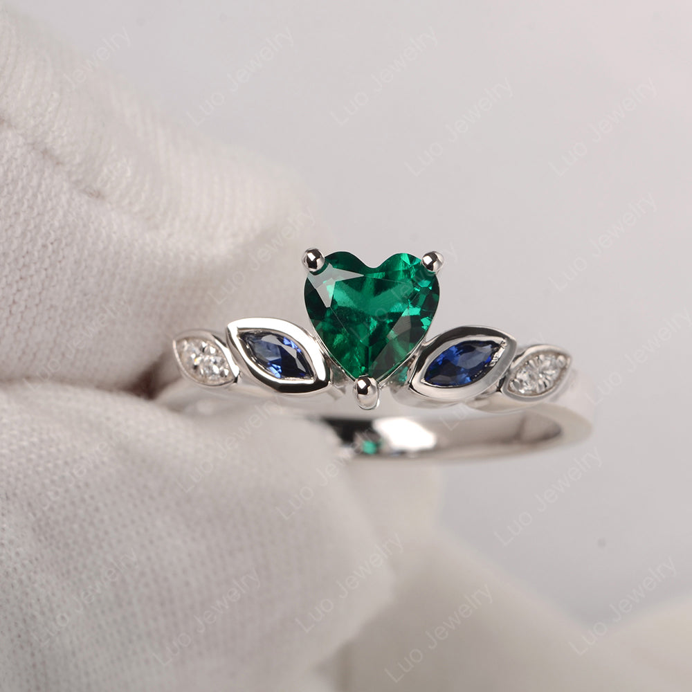 Heart on sale emerald ring