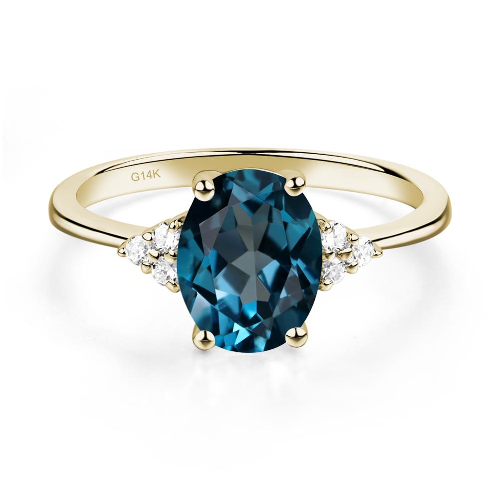 Buy London blue topaz ring, oval cut, gold, engagement ring