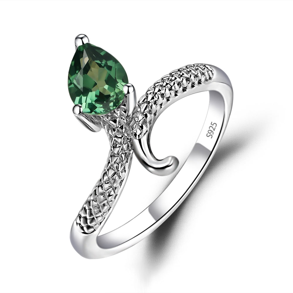 Green Sapphire Snake Ring