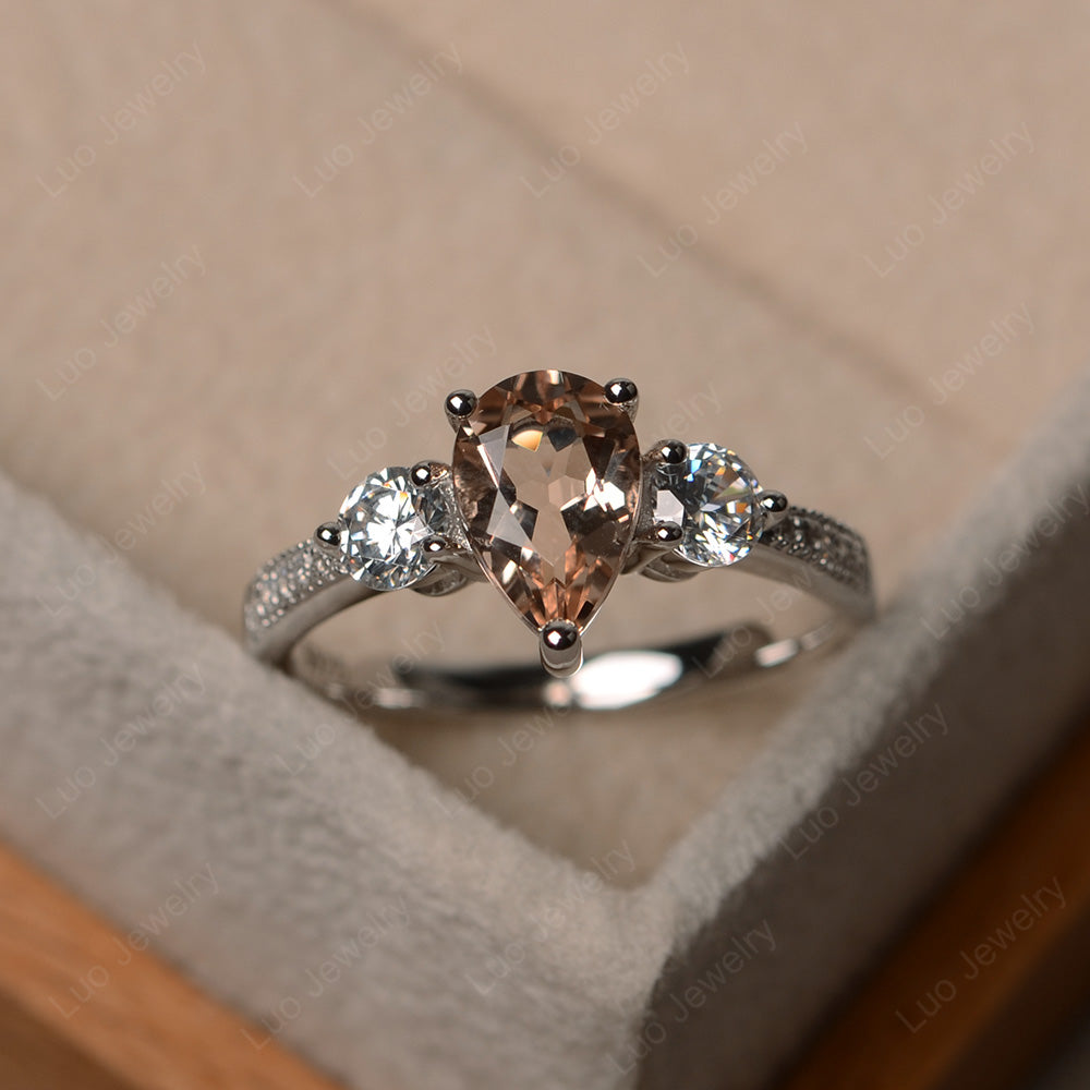 Large morganite engagement on sale ring