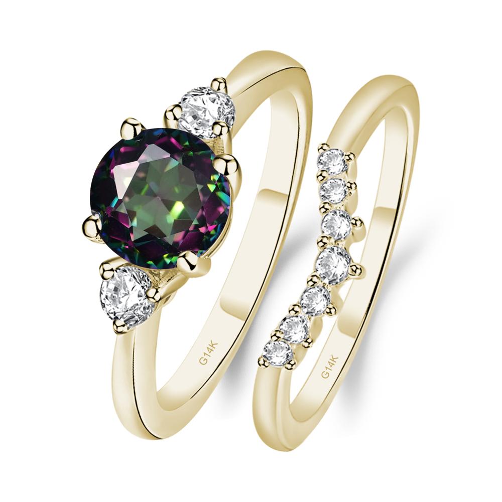 Triple Moon Mystic Topaz Wedding Engagement deals Ring Set Size 8, 925 Silver