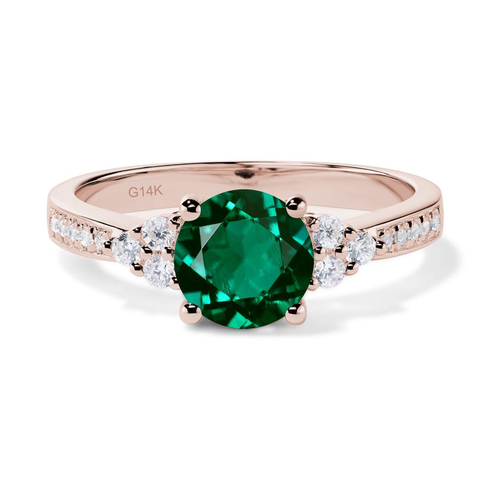 Round Cut Emerald Engagement Ring | LUO