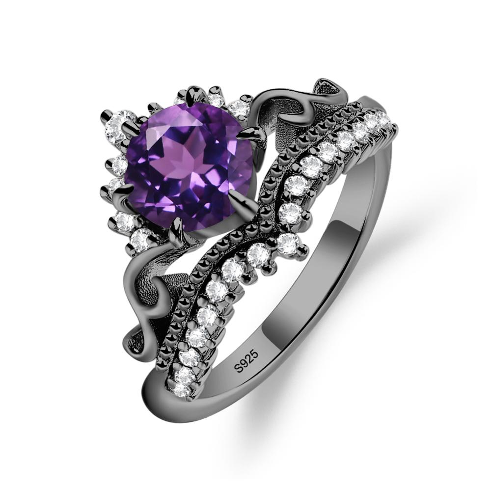 Vintage Silver hot Amethyst Cocktail Ring