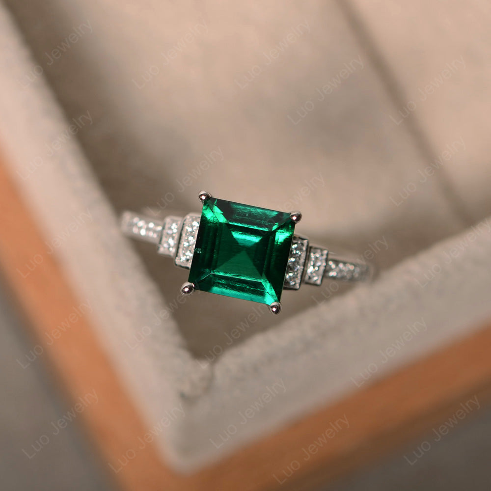 Square cut emerald engagement shop rings