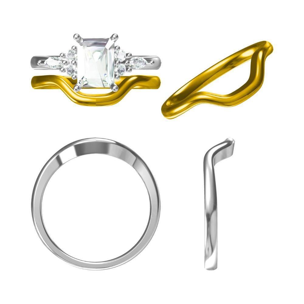 Simple Emerald Cut Lemon Quartz Ring - LUO Jewelry 