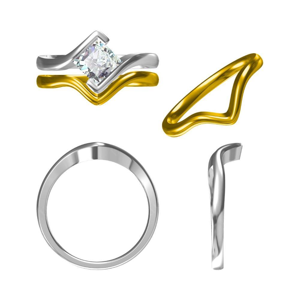 Princess Cut Citrine Bypass Ring - LUO Jewelry 