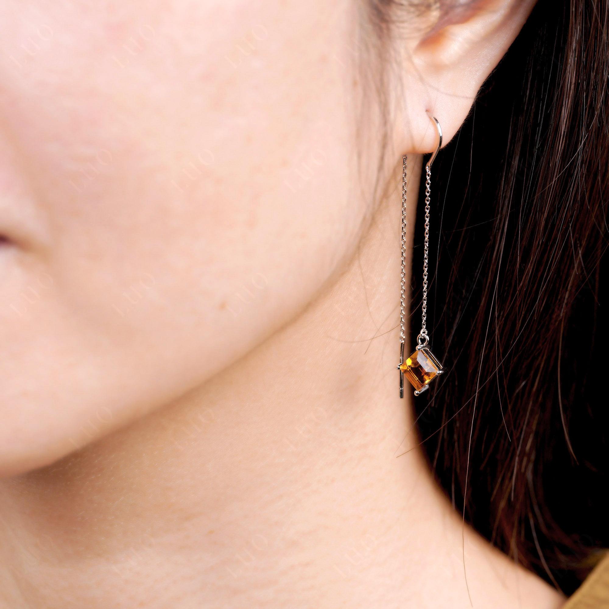 Citrine Long Dangle Earrings - LUO Jewelry 