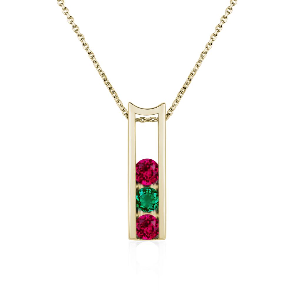 Ruby and Emerald Necklace - LUO Jewelry #metal_14k yellow gold