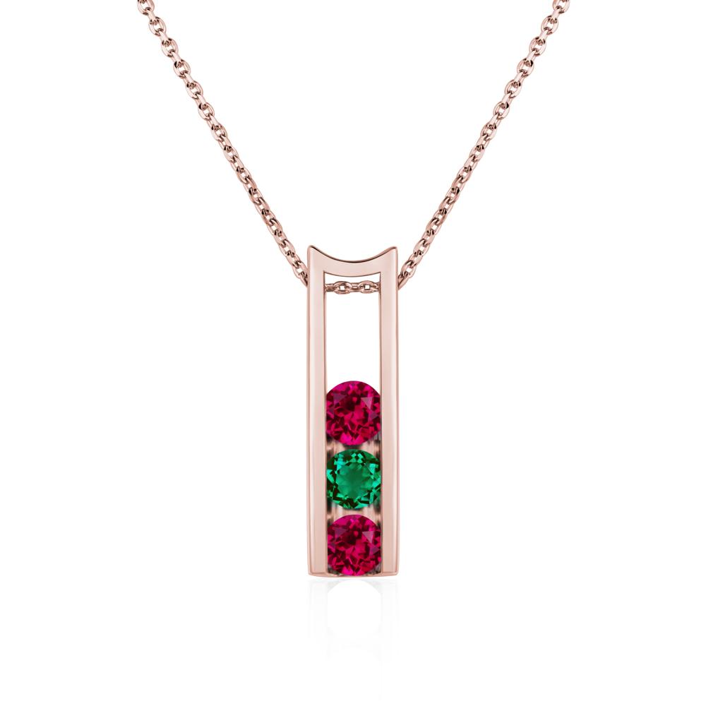 Ruby and Emerald Necklace - LUO Jewelry #metal_18k rose gold