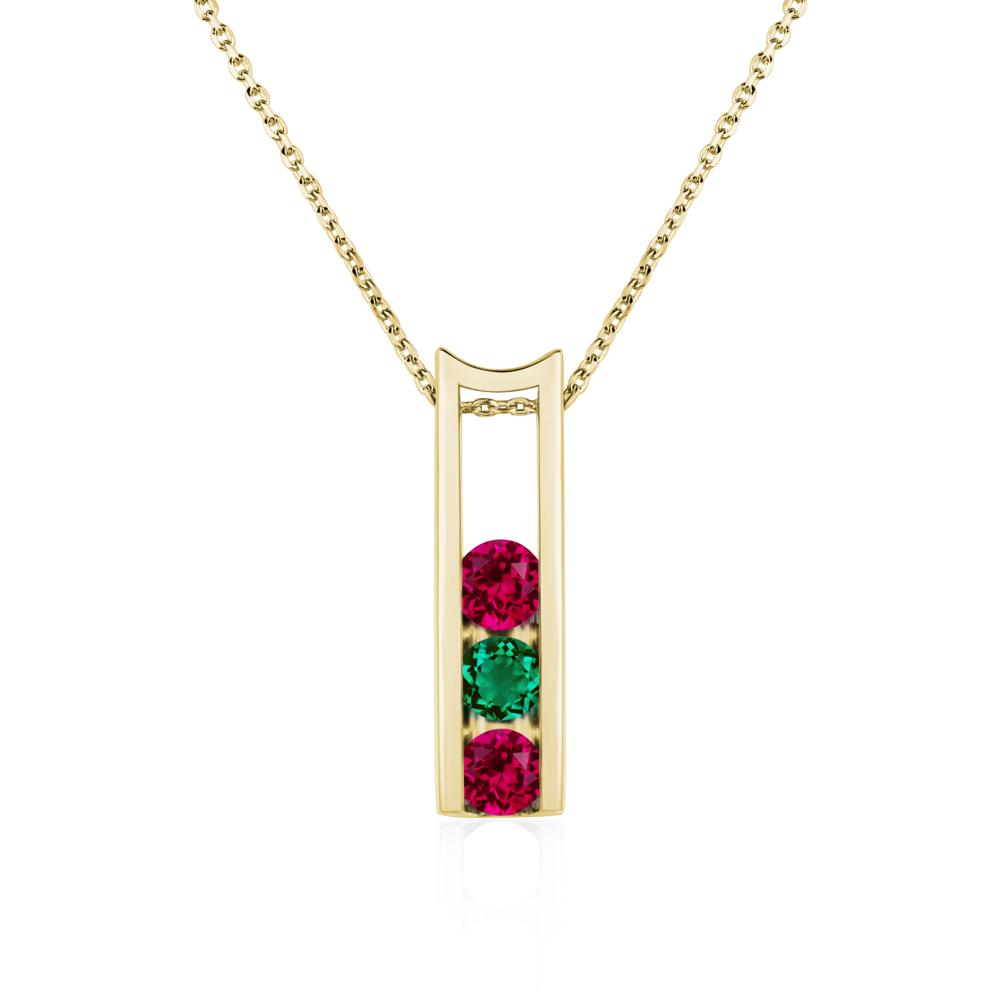 Ruby and Emerald Necklace - LUO Jewelry #metal_18k yellow gold