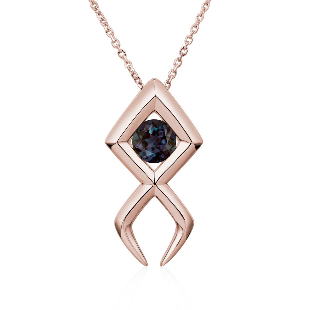 Jesus Fish Alexandrite Necklace - LUO Jewelry #metal_14k rose gold