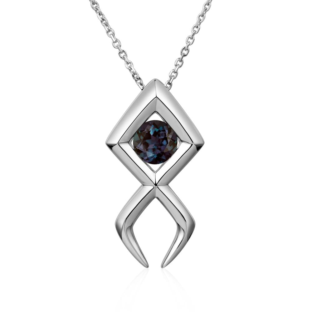 Jesus Fish Alexandrite Necklace - LUO Jewelry #metal_sterling silver