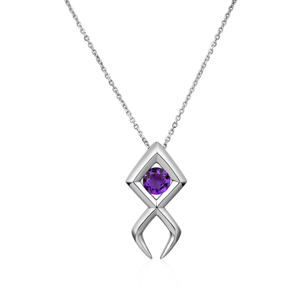 Jesus Fish Amethyst Necklace | LUO Jewelry #metal_14k white gold