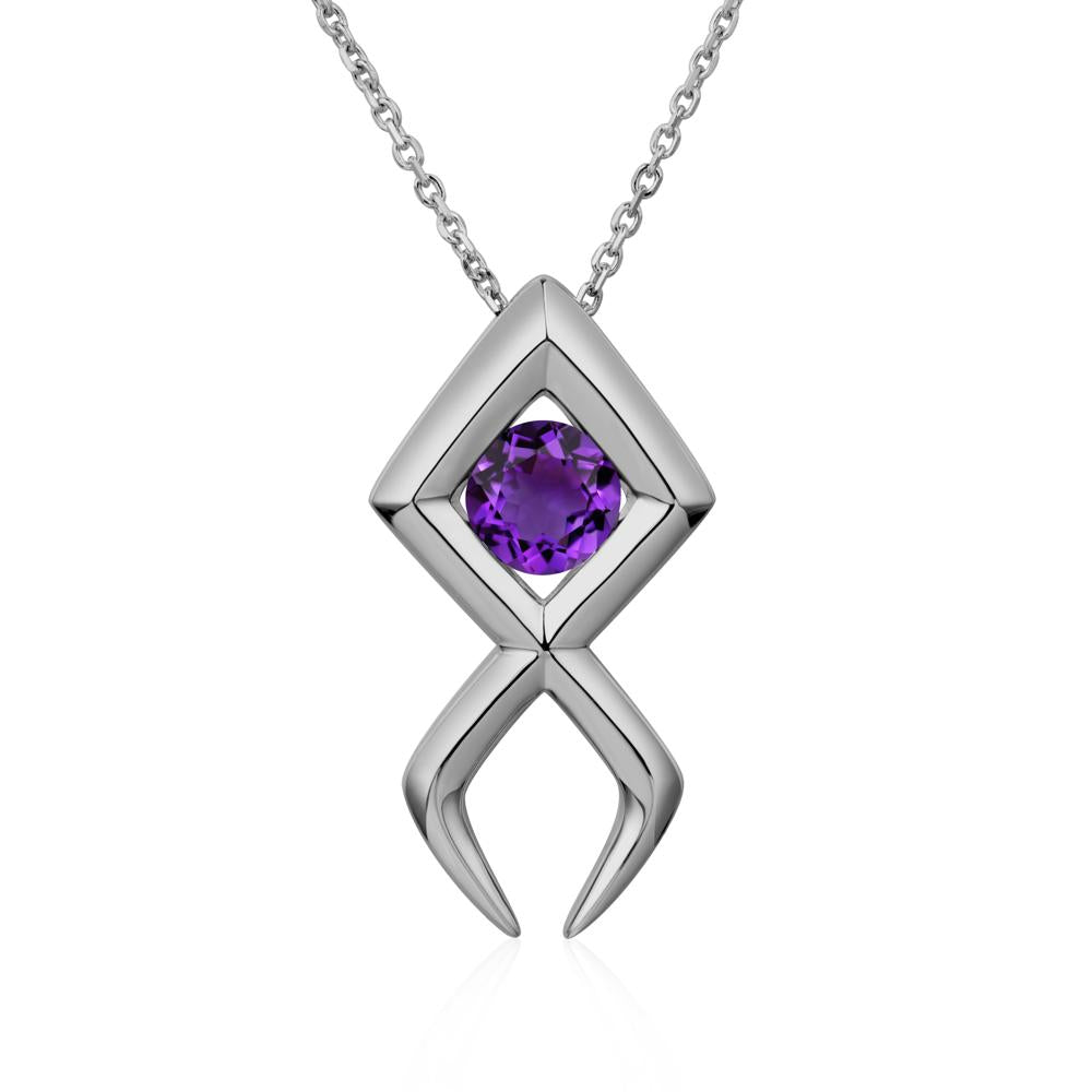 Jesus Fish Amethyst Necklace - LUO Jewelry #metal_platinum