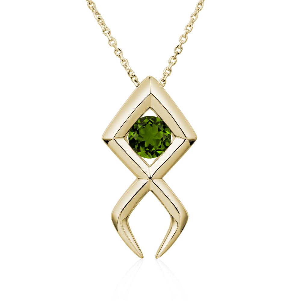 Jesus Fish Diopside Necklace - LUO Jewelry #metal_14k yellow gold