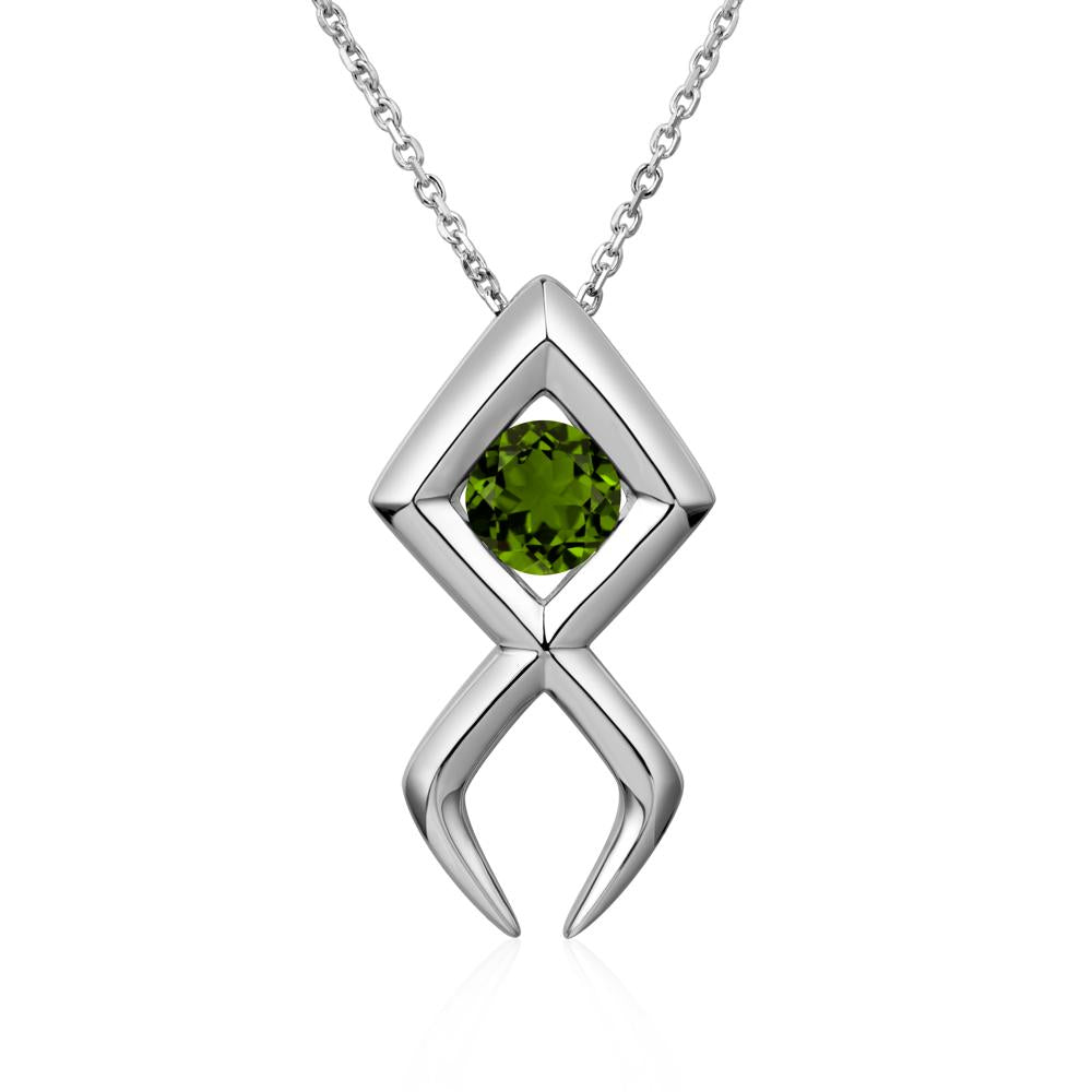 Jesus Fish Diopside Necklace - LUO Jewelry #metal_sterling silver