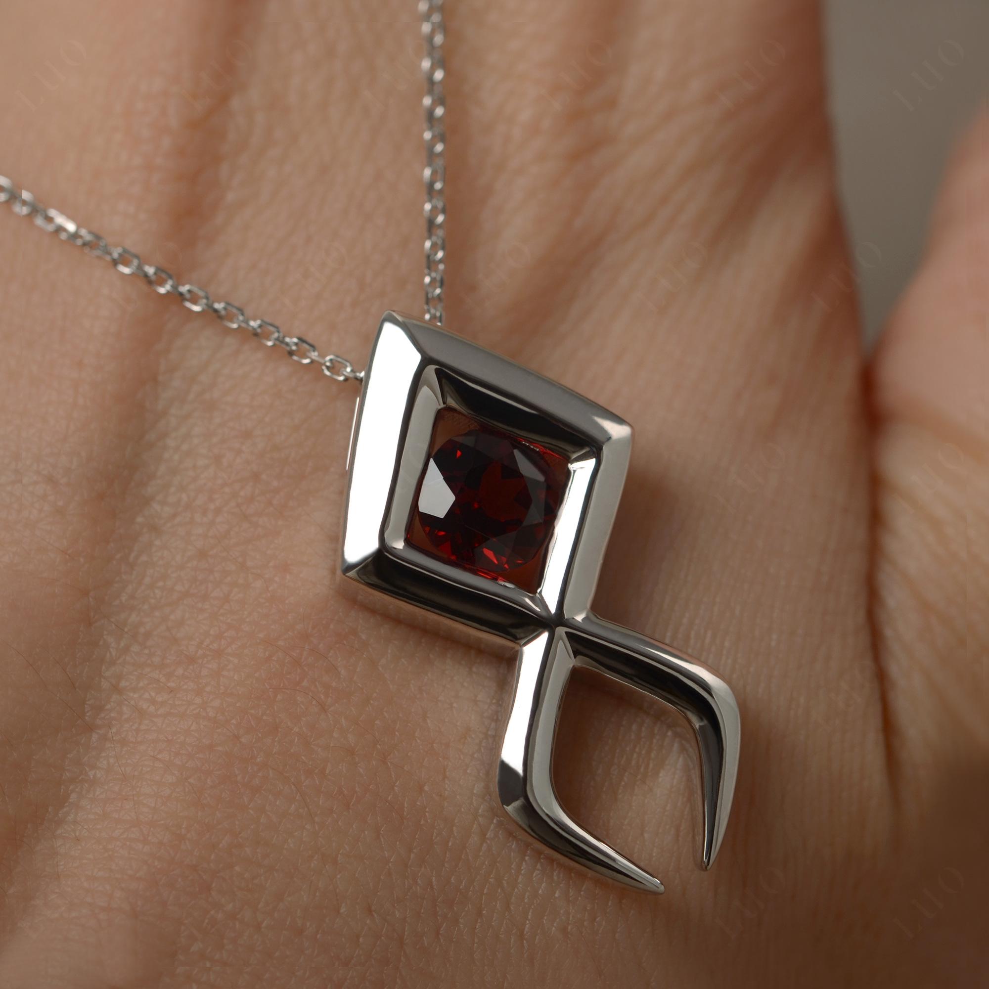 Jesus Fish Garnet Necklace