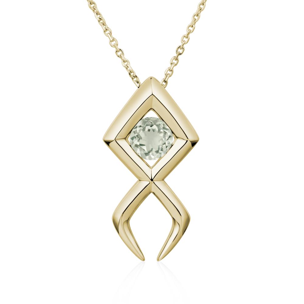 Jesus Fish Green Amethyst Necklace - LUO Jewelry #metal_14k yellow gold