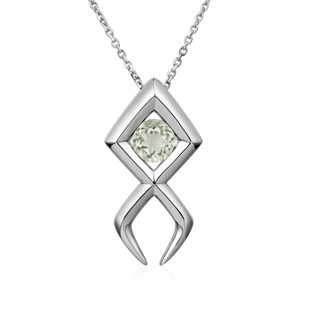 Jesus Fish Green Amethyst Necklace - LUO Jewelry #metal_sterling silver