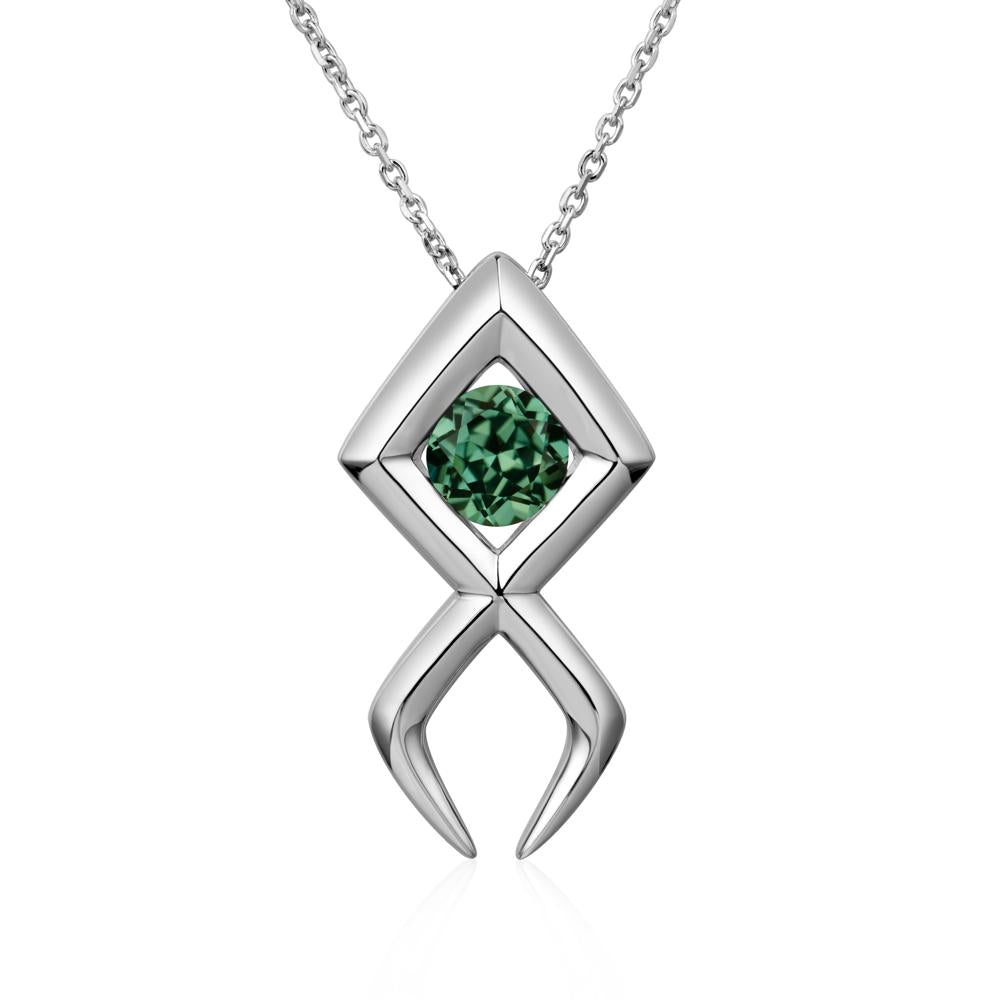 Jesus Fish Green Sapphire Necklace - LUO Jewelry #metal_sterling silver