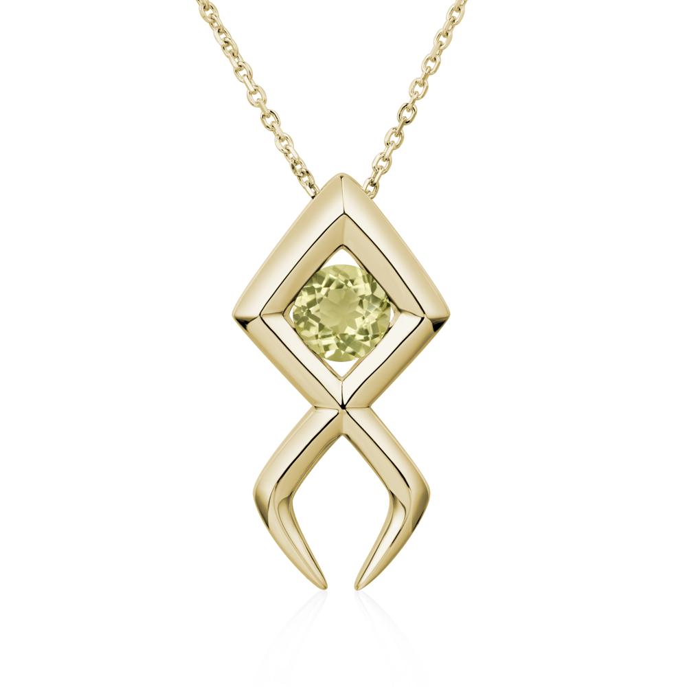 Jesus Fish Lemon Quartz Necklace - LUO Jewelry #metal_14k yellow gold