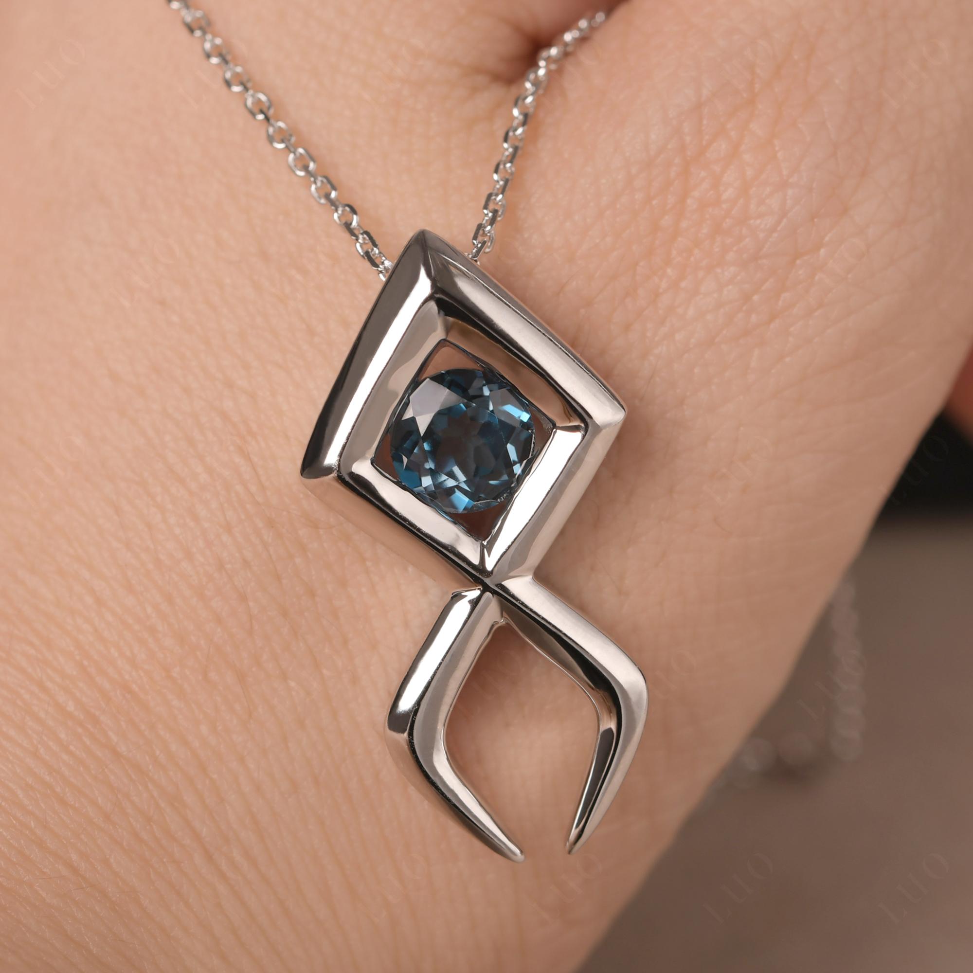 Jesus Fish London Blue Topaz Necklace