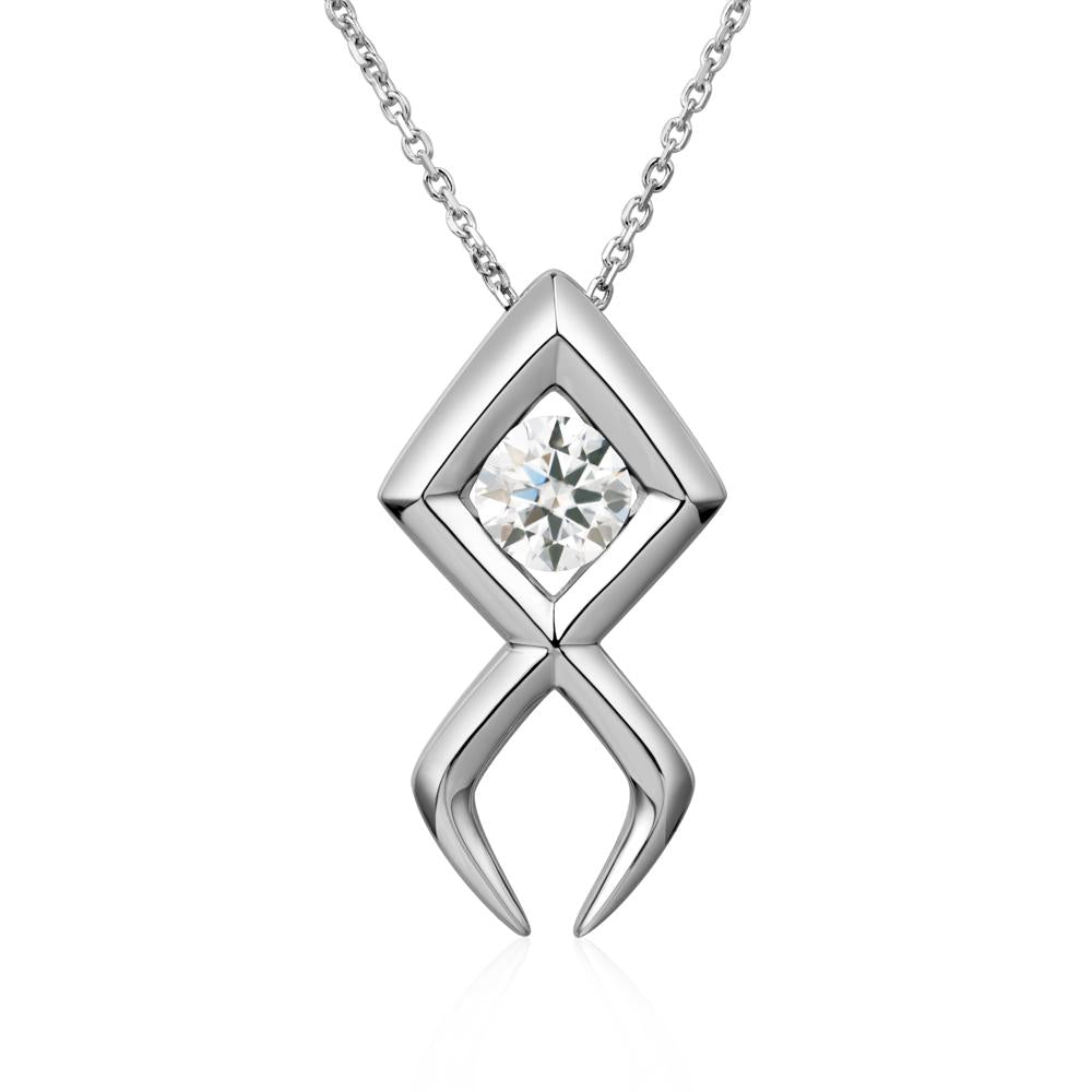 Jesus Fish Moissanite Necklace | LUO Jewelry #metal_sterling silver