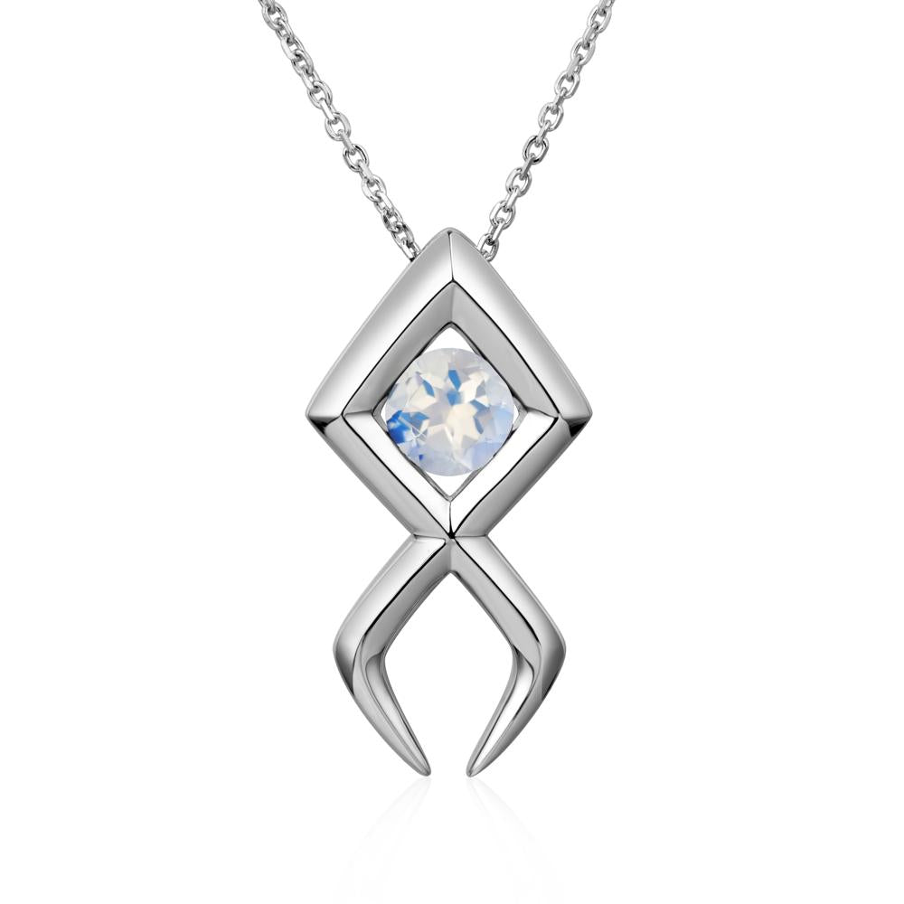 Jesus Fish Moonstone Necklace - LUO Jewelry #metal_sterling silver