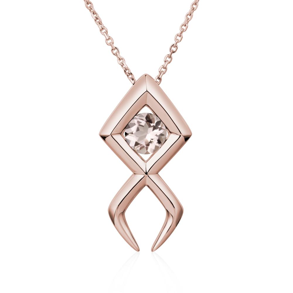 Jesus Fish Morganite Necklace - LUO Jewelry #metal_14k rose gold