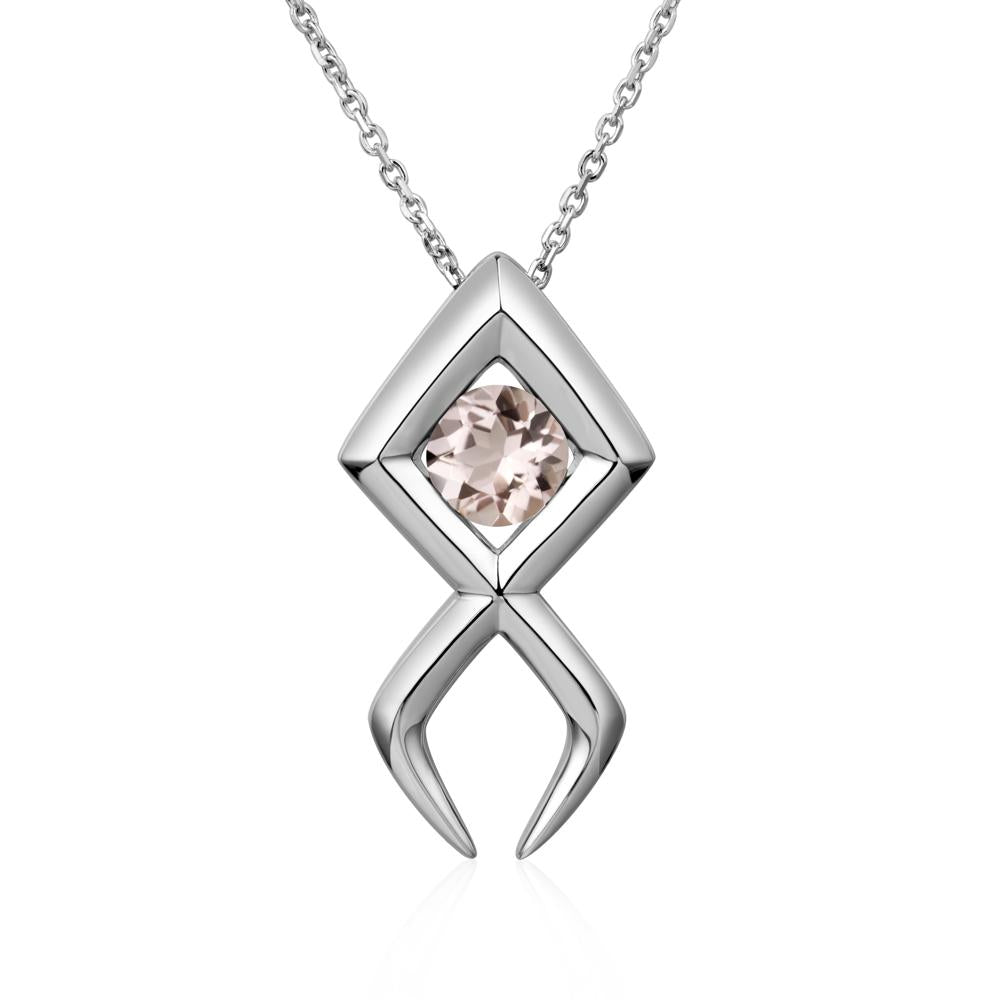 Jesus Fish Morganite Necklace - LUO Jewelry #metal_sterling silver