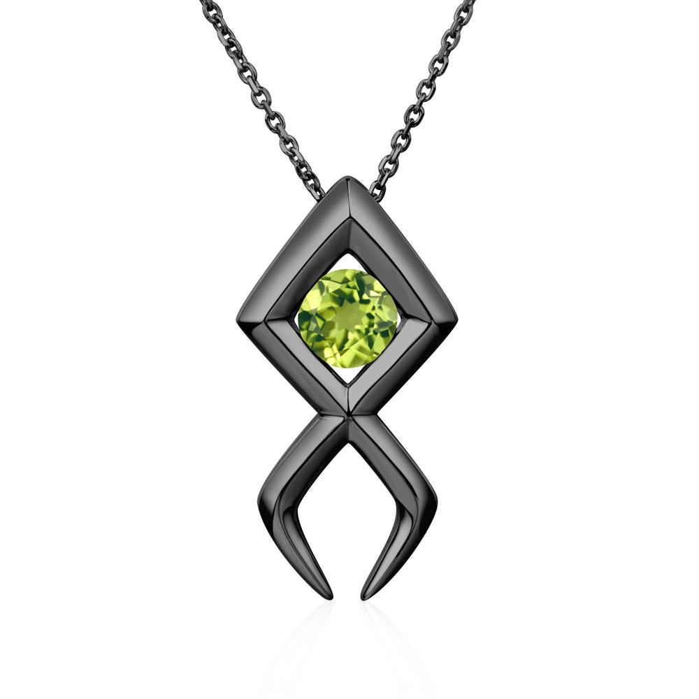 Jesus Fish Peridot Necklace - LUO Jewelry #metal_black finish sterling silver