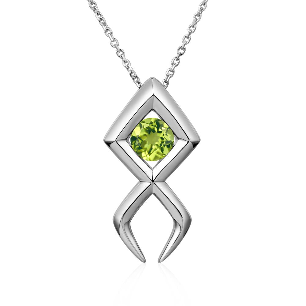 Jesus Fish Peridot Necklace - LUO Jewelry #metal_sterling silver