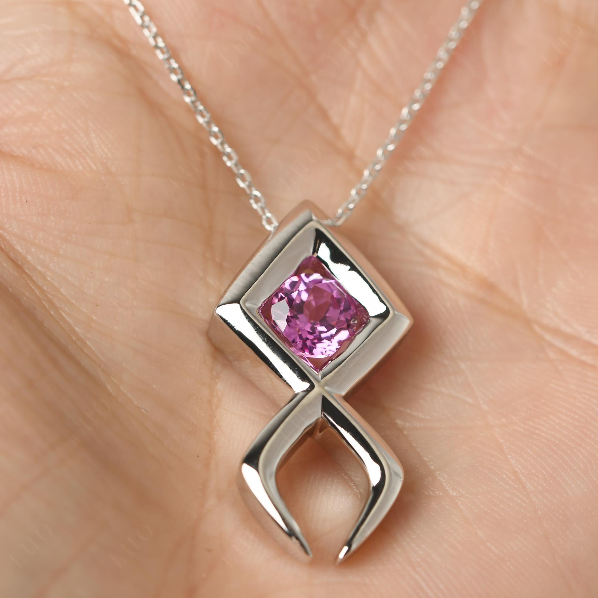 Jesus Fish Pink Sapphire Necklace