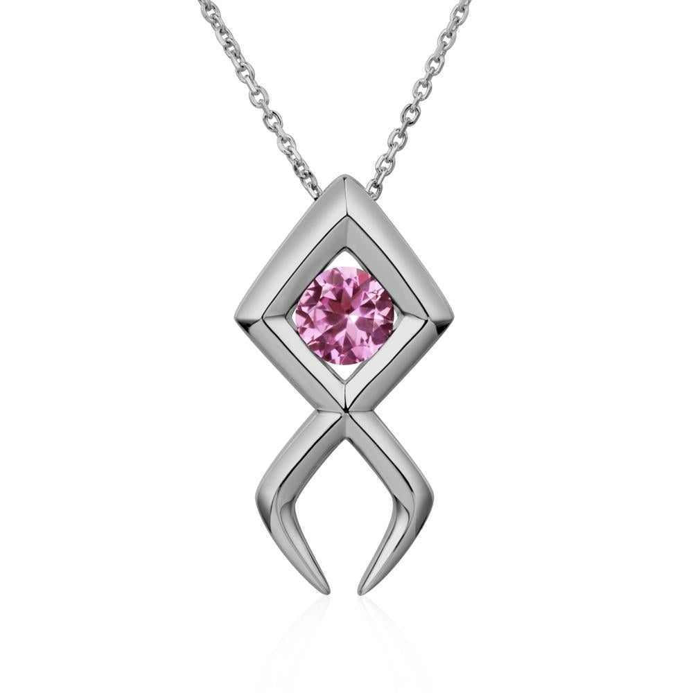 Jesus Fish Pink Sapphire Necklace - LUO Jewelry #metal_platinum