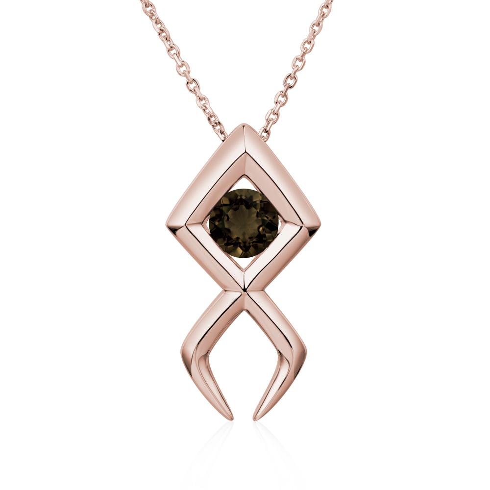 Jesus Fish Smoky Quartz Necklace - LUO Jewelry #metal_14k rose gold