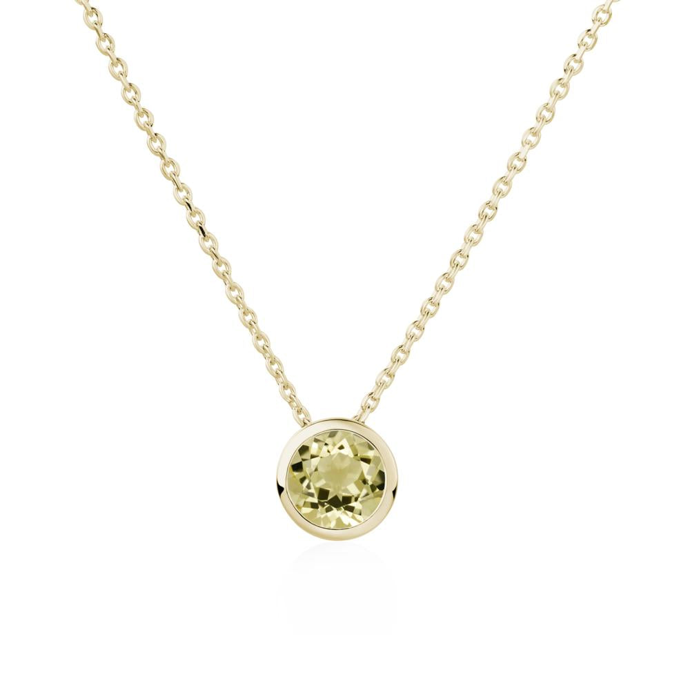 Lemon Quartz Bezel Solitaire Necklace - LUO Jewelry #metal_14k yellow gold