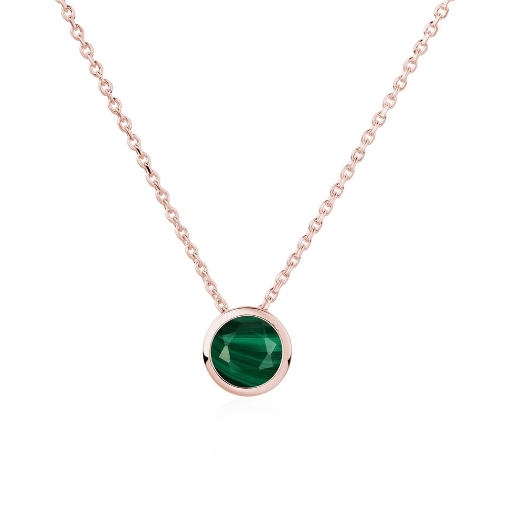 Malachite Bezel Solitaire Necklace - LUO Jewelry #metal_18k rose gold