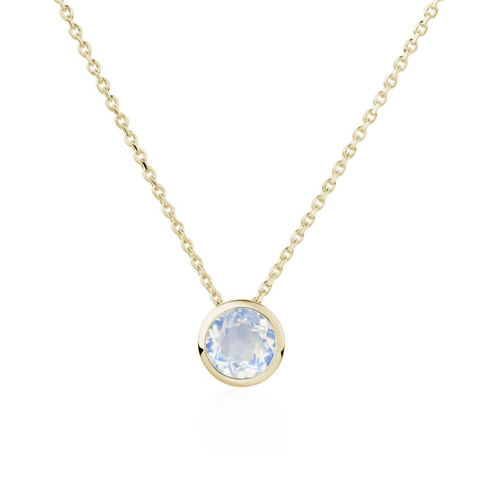 Moonstone Bezel Solitaire Necklace - LUO Jewelry #metal_14k yellow gold