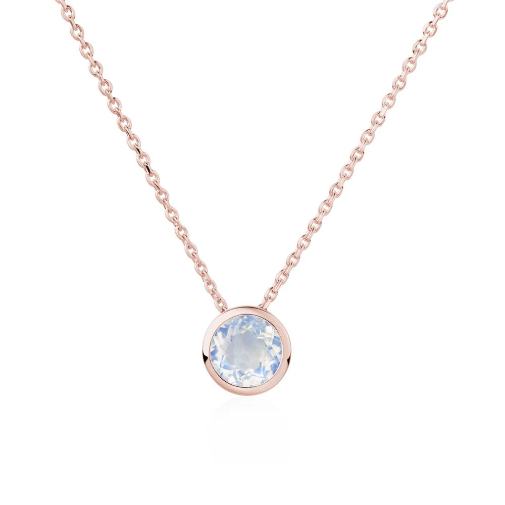 Moonstone Bezel Solitaire Necklace - LUO Jewelry #metal_18k rose gold