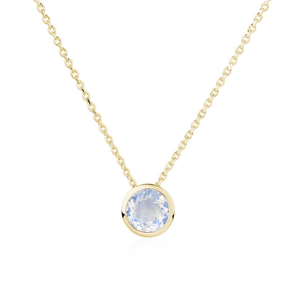 Moonstone Bezel Solitaire Necklace - LUO Jewelry #metal_18k yellow gold